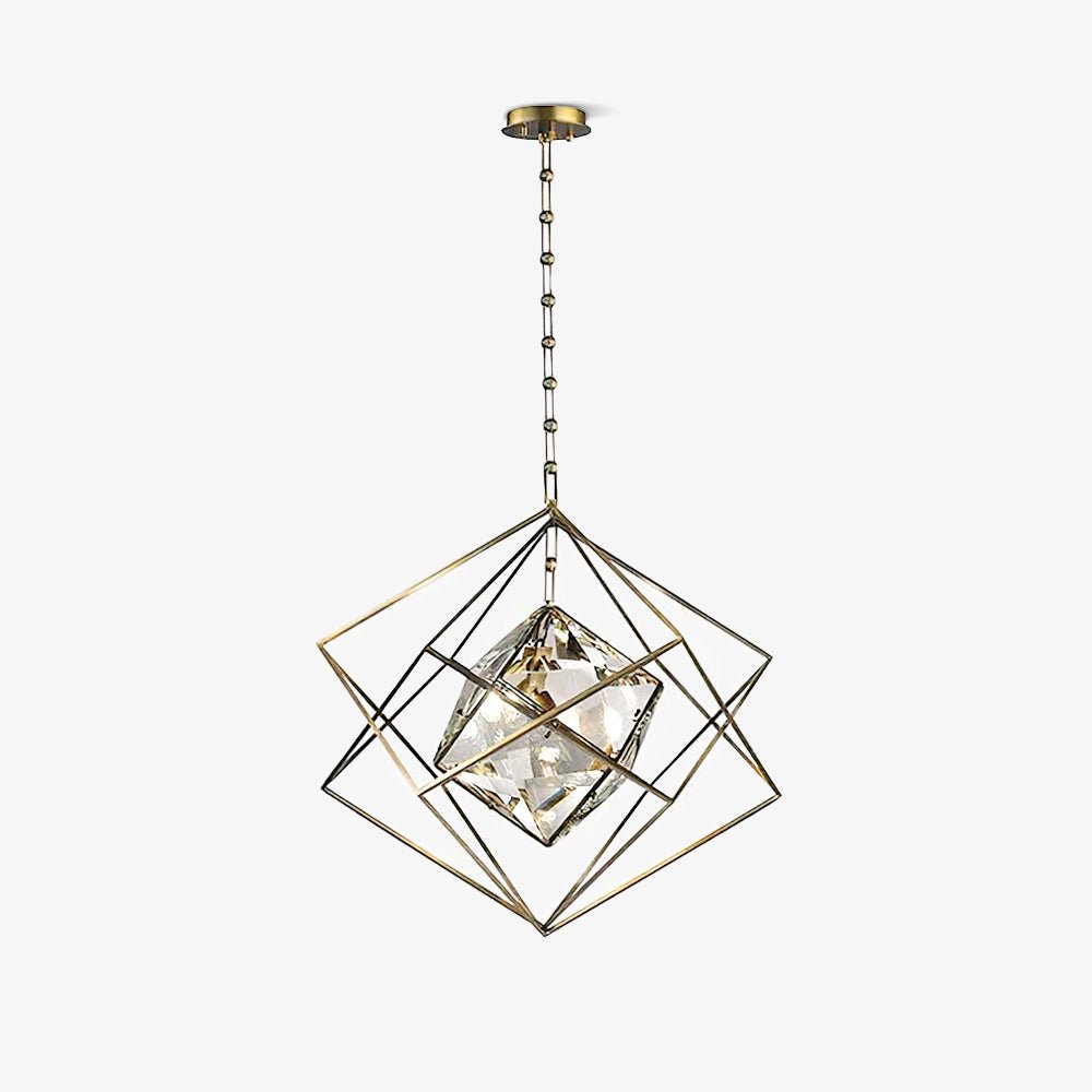 Zevira Brass & Crystal Glam Pendant Light - Letslighting