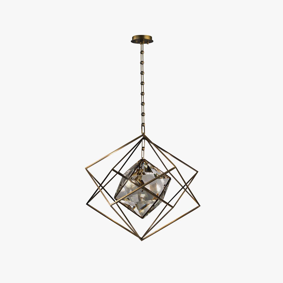 Zevira Brass & Crystal Glam Pendant Light - Letslighting