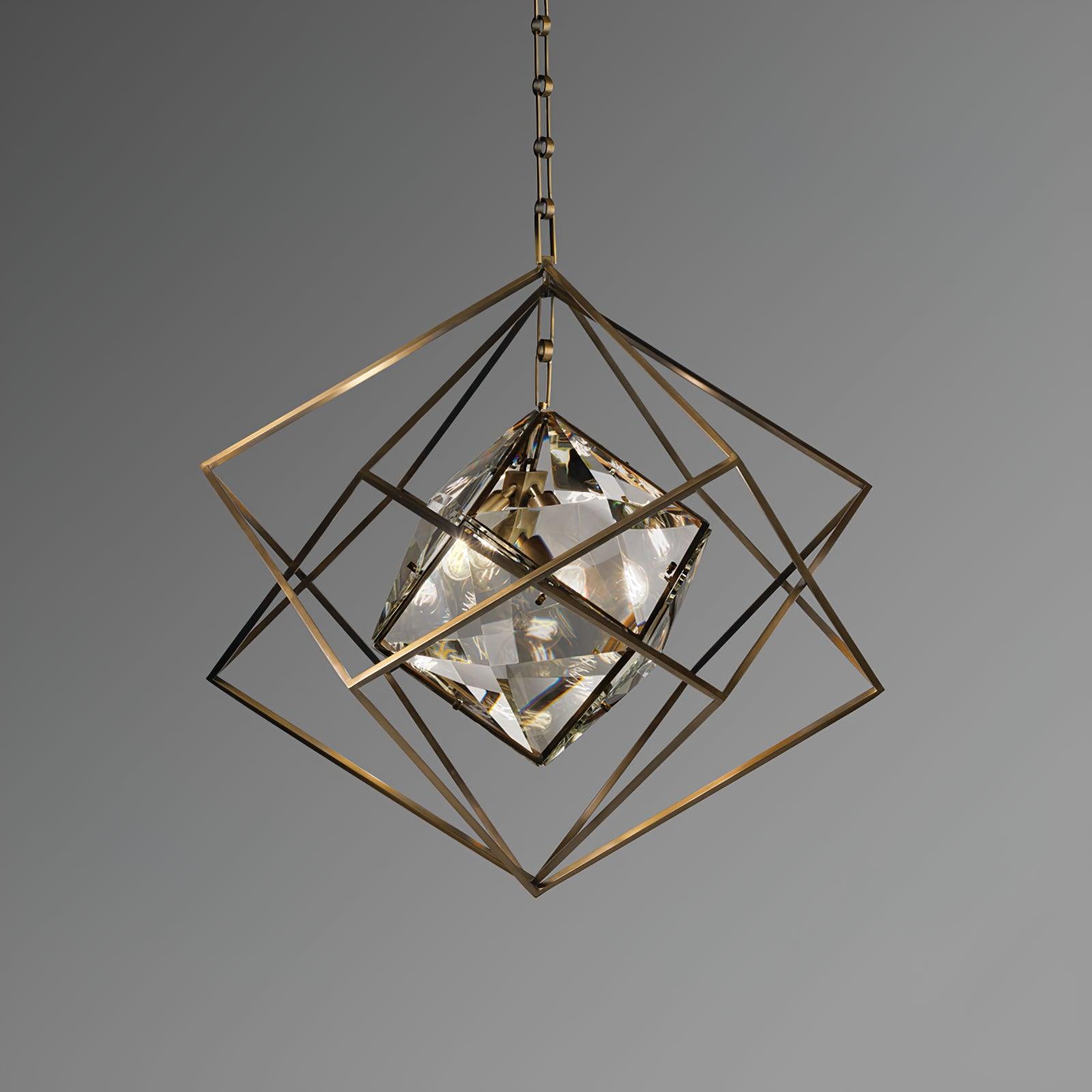 Zevira Brass & Crystal Glam Pendant Light - Letslighting