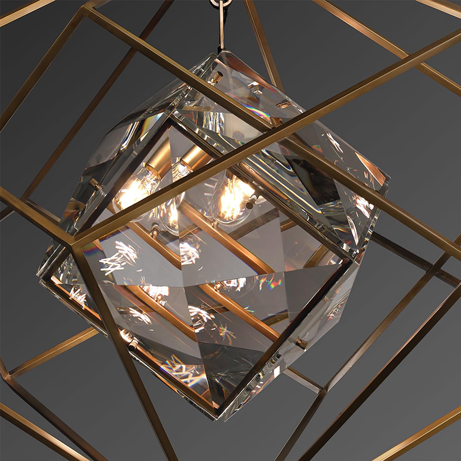 Zevira Brass & Crystal Glam Pendant Light - Letslighting