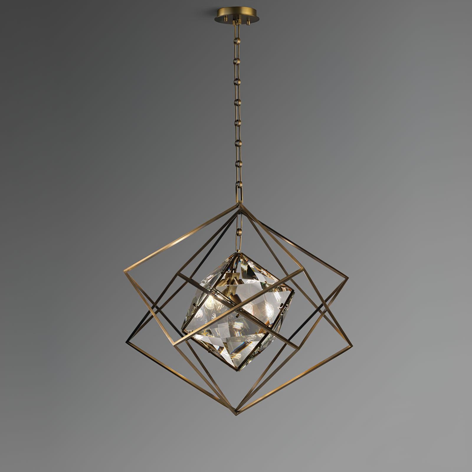 Zevira Brass & Crystal Glam Pendant Light - Letslighting