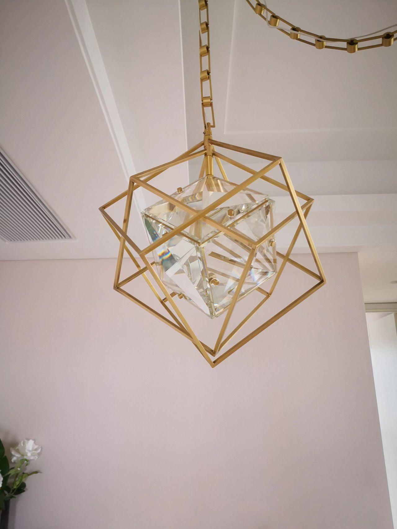 Zevira Brass & Crystal Glam Pendant Light - Letslighting