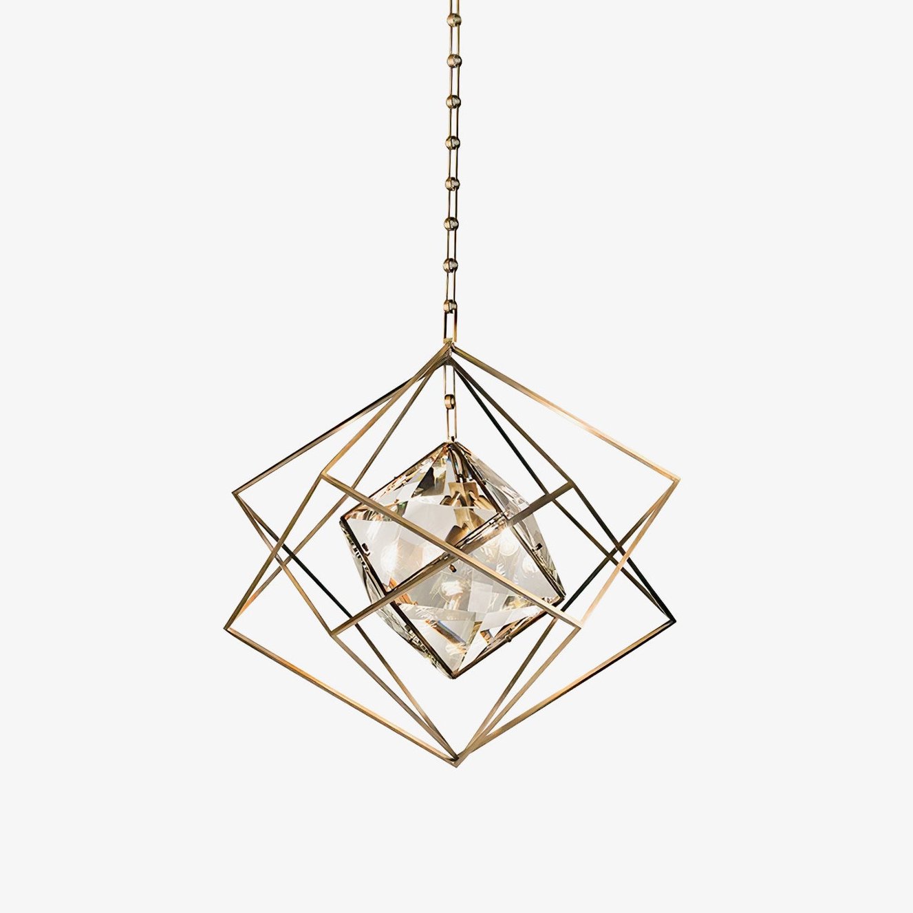 Zevira Brass & Crystal Glam Pendant Light - Letslighting