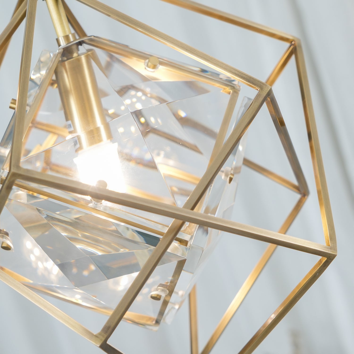 Zevira Brass & Crystal Glam Pendant Light - Letslighting