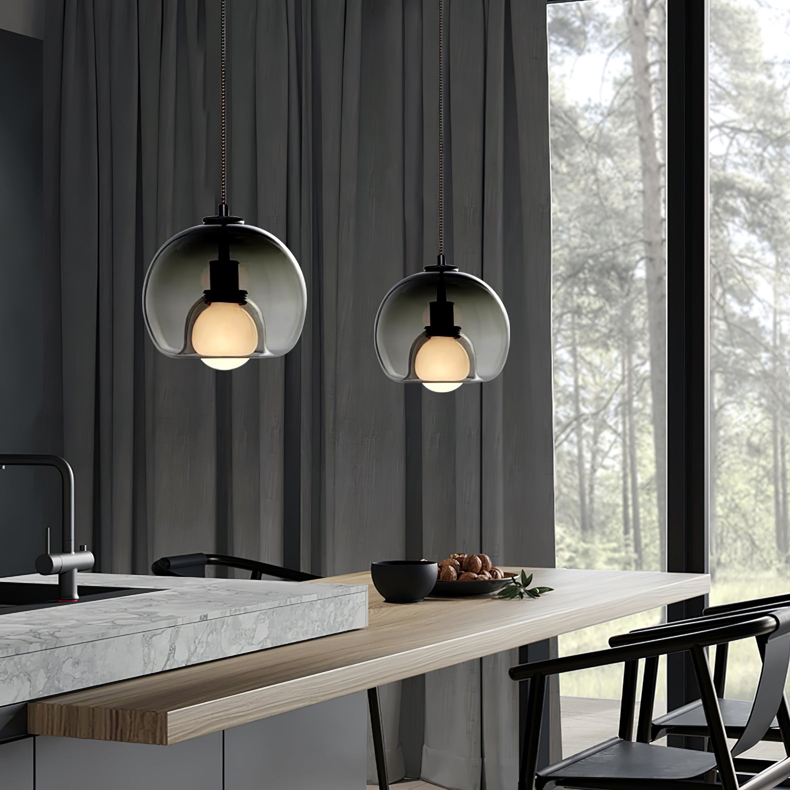 Neritha Glass Contemporary Pendant Light - Letslighting