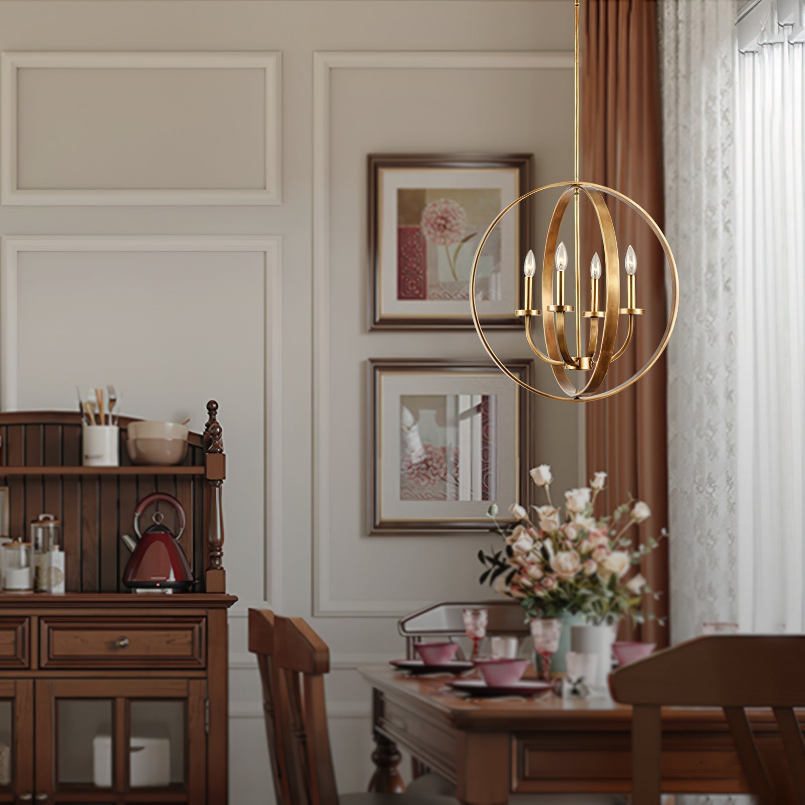 Icarila Vintage Industrial Brass Pendant Light - Letslighting
