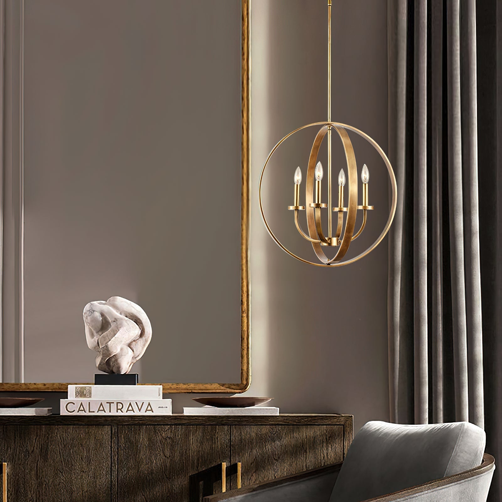 Icarila Vintage Industrial Brass Pendant Light - Letslighting