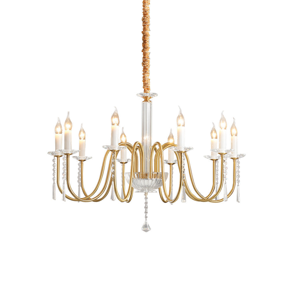 Ilphaara Postmodern Luxury Brass Crystal Chandelier - Letslighting
