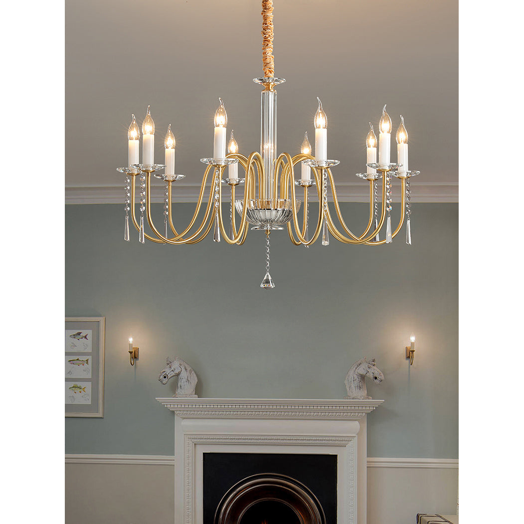 Ilphaara Postmodern Luxury Brass Crystal Chandelier - Letslighting