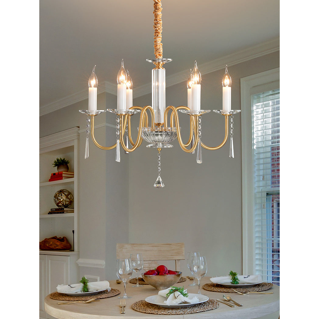 Ilphaara Postmodern Luxury Brass Crystal Chandelier - Letslighting