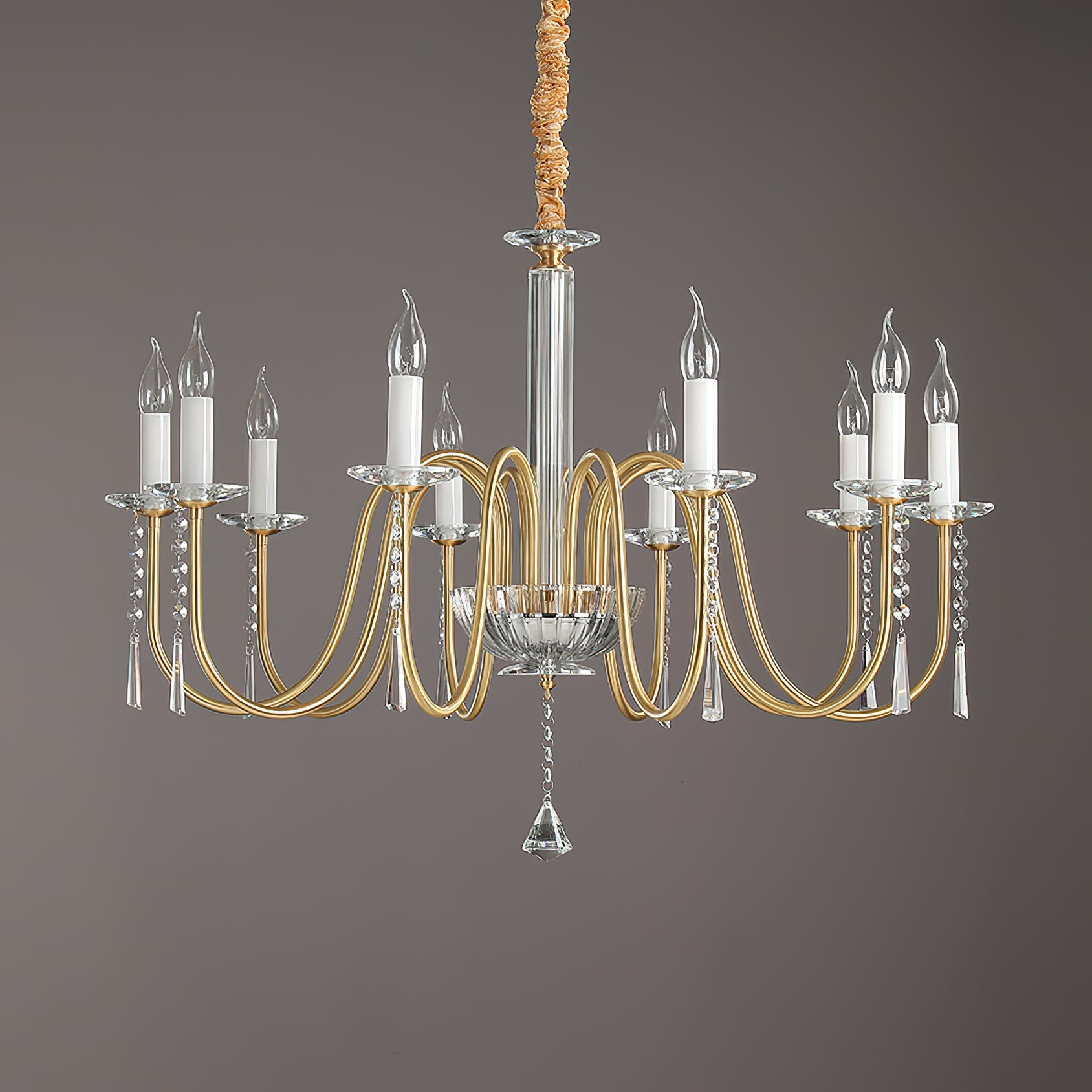 Ilphaara Postmodern Luxury Brass Crystal Chandelier - Letslighting