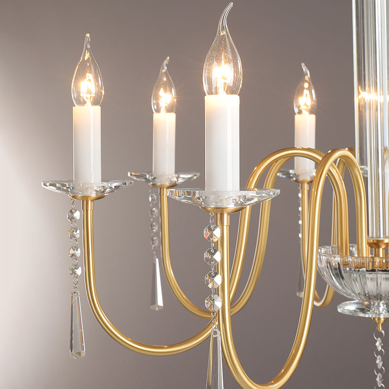 Ilphaara Postmodern Luxury Brass Crystal Chandelier - Letslighting