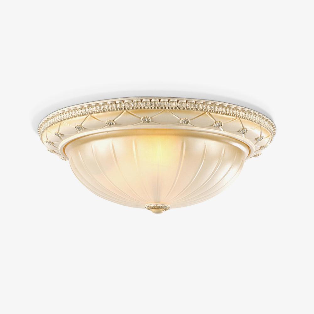 Evtalen Elegance Vintage Resin Glass Flush Ceiling Light - Letslighting