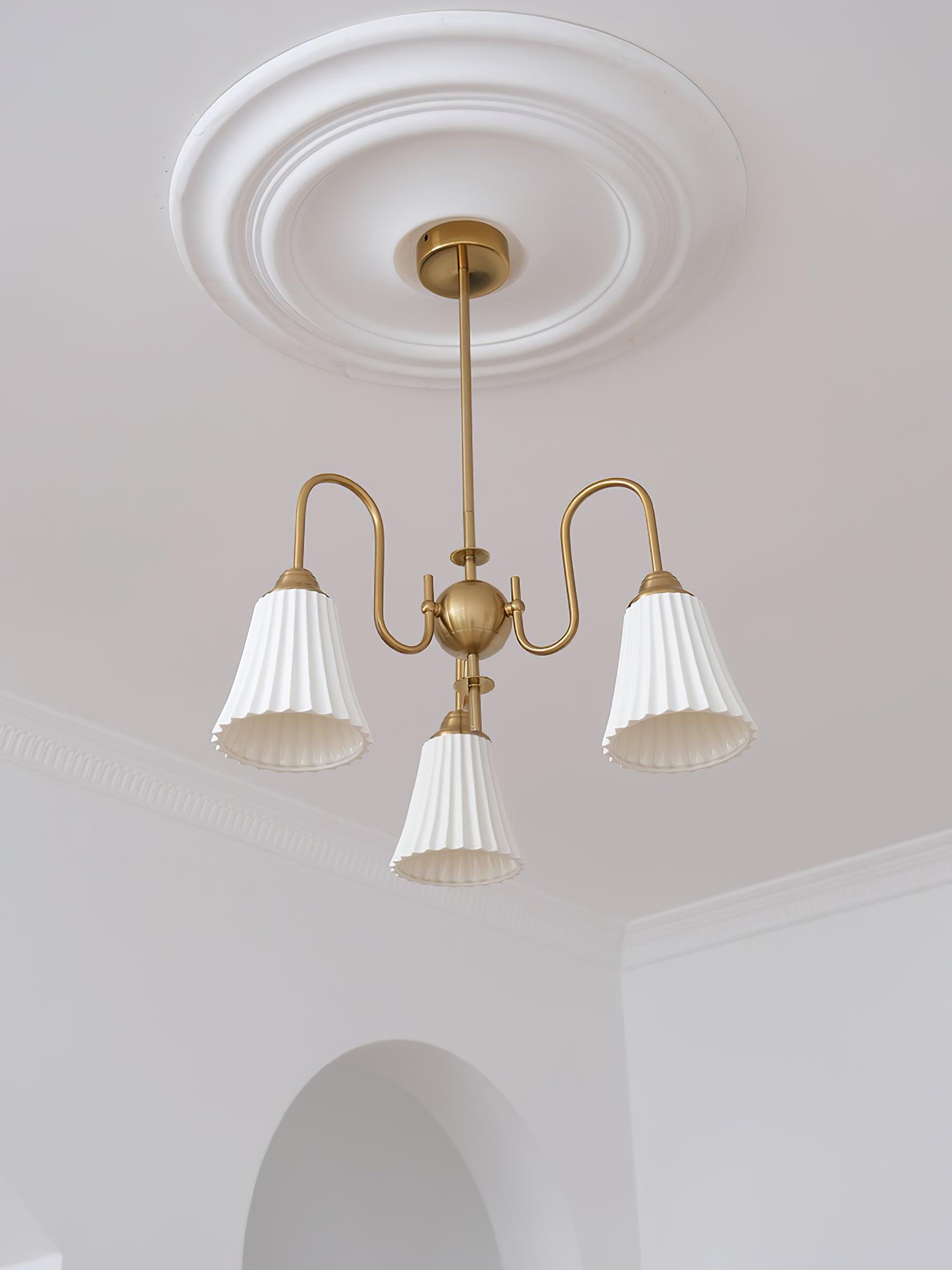 Lustra Chandelier Esther Ceramic Pleated Modern - Letslighting
