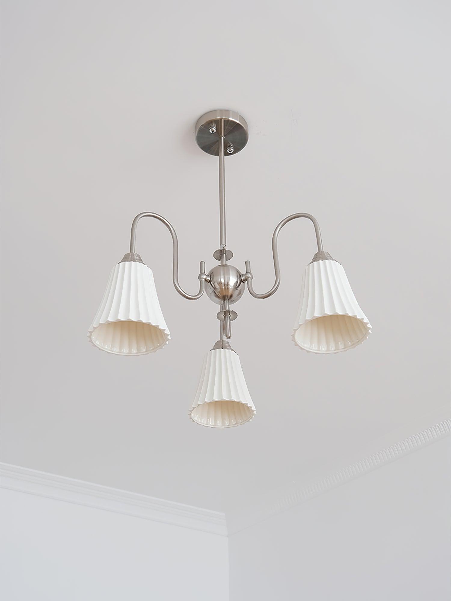 Lustra Chandelier Esther Ceramic Pleated Modern - Letslighting