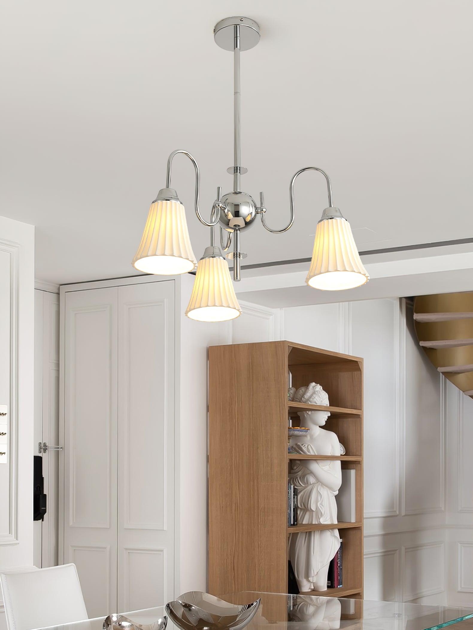 Lustra Chandelier Esther Ceramic Pleated Modern - Letslighting
