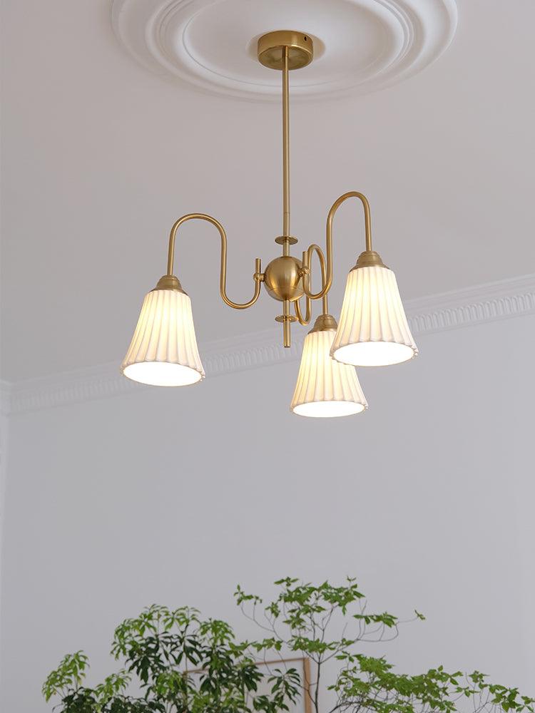 Lustra Chandelier Esther Ceramic Pleated Modern - Letslighting