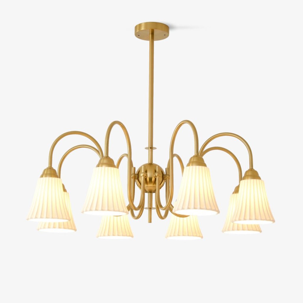 Lustra Chandelier Esther Ceramic Pleated Modern - Letslighting