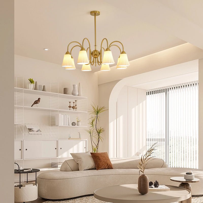 Lustra Chandelier Esther Ceramic Pleated Modern - Letslighting
