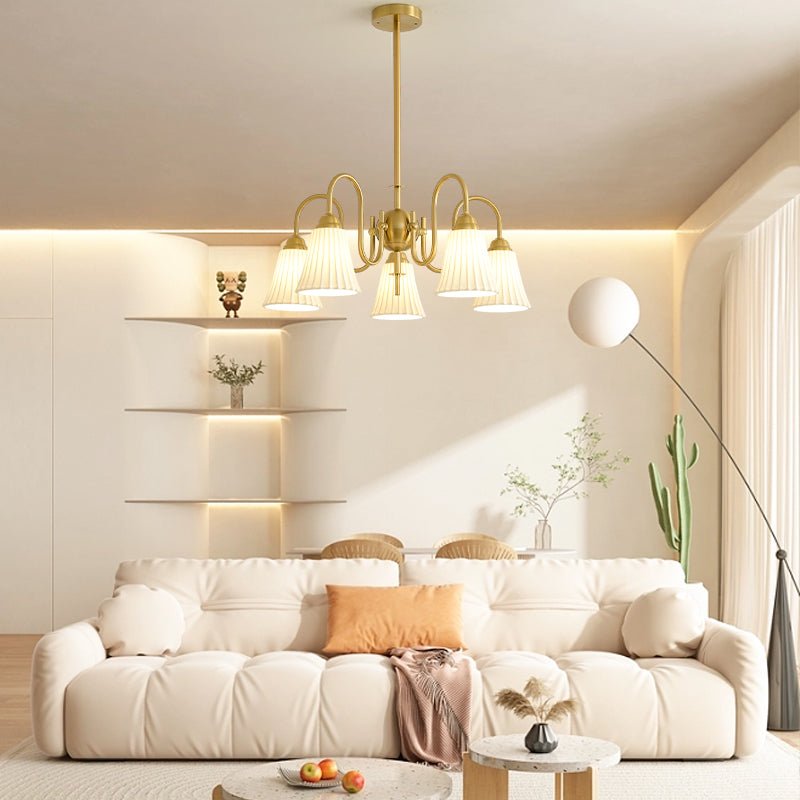 Lustra Chandelier Esther Ceramic Pleated Modern - Letslighting
