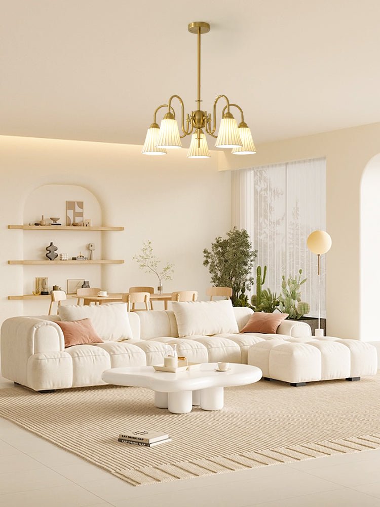 Lustra Chandelier Esther Ceramic Pleated Modern - Letslighting