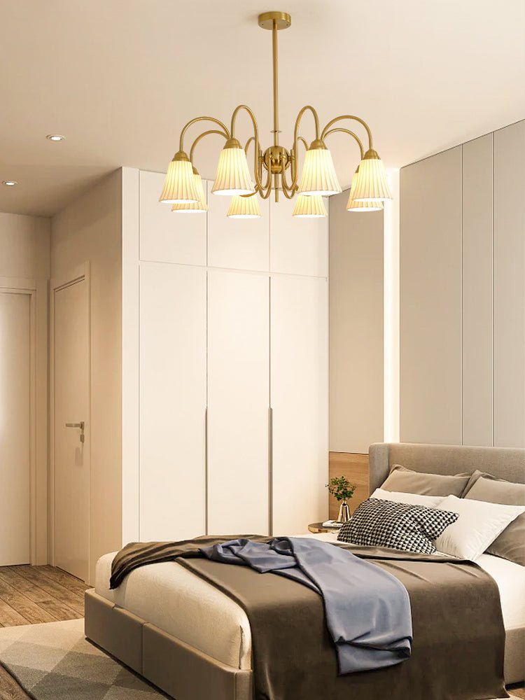 Lustra Chandelier Esther Ceramic Pleated Modern - Letslighting