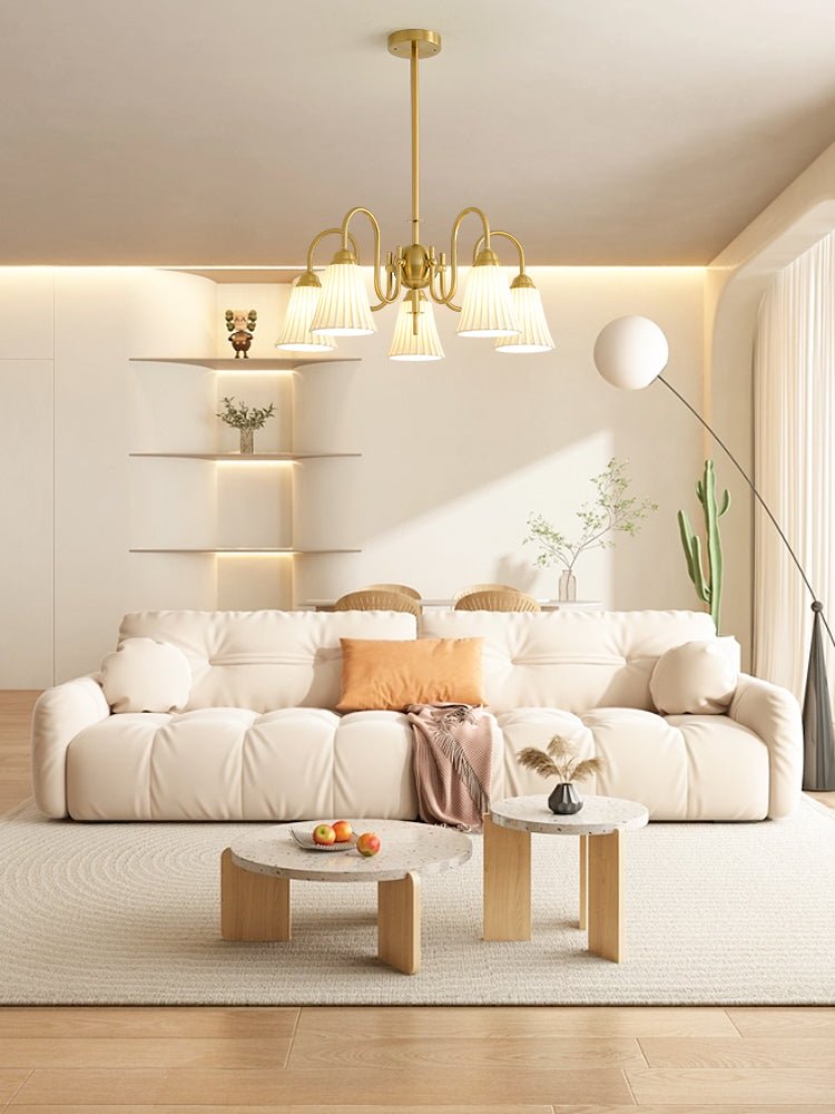 Lustra Chandelier Esther Ceramic Pleated Modern - Letslighting