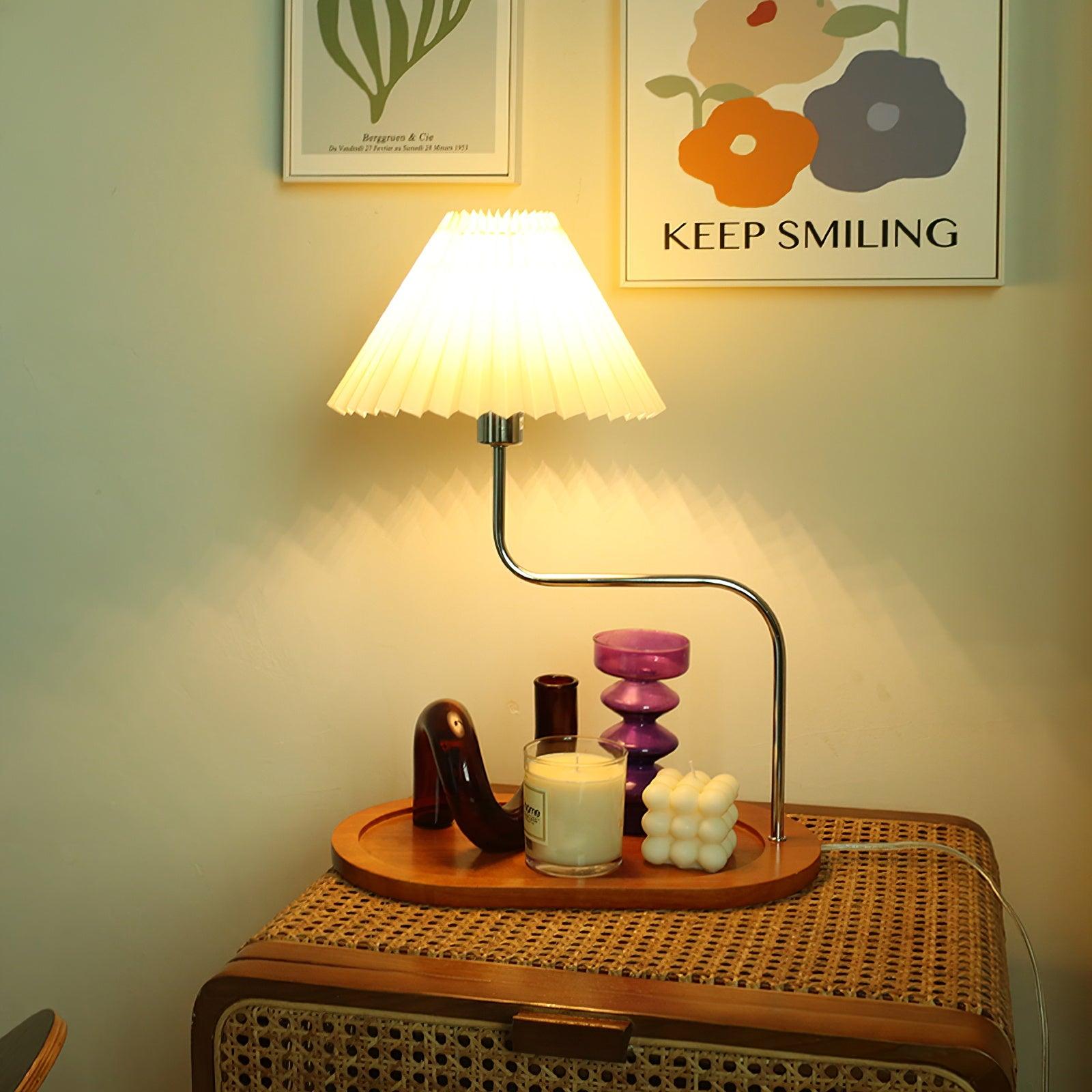 Ornelle Wood Fabric Artistic Table Lamp - Letslighting