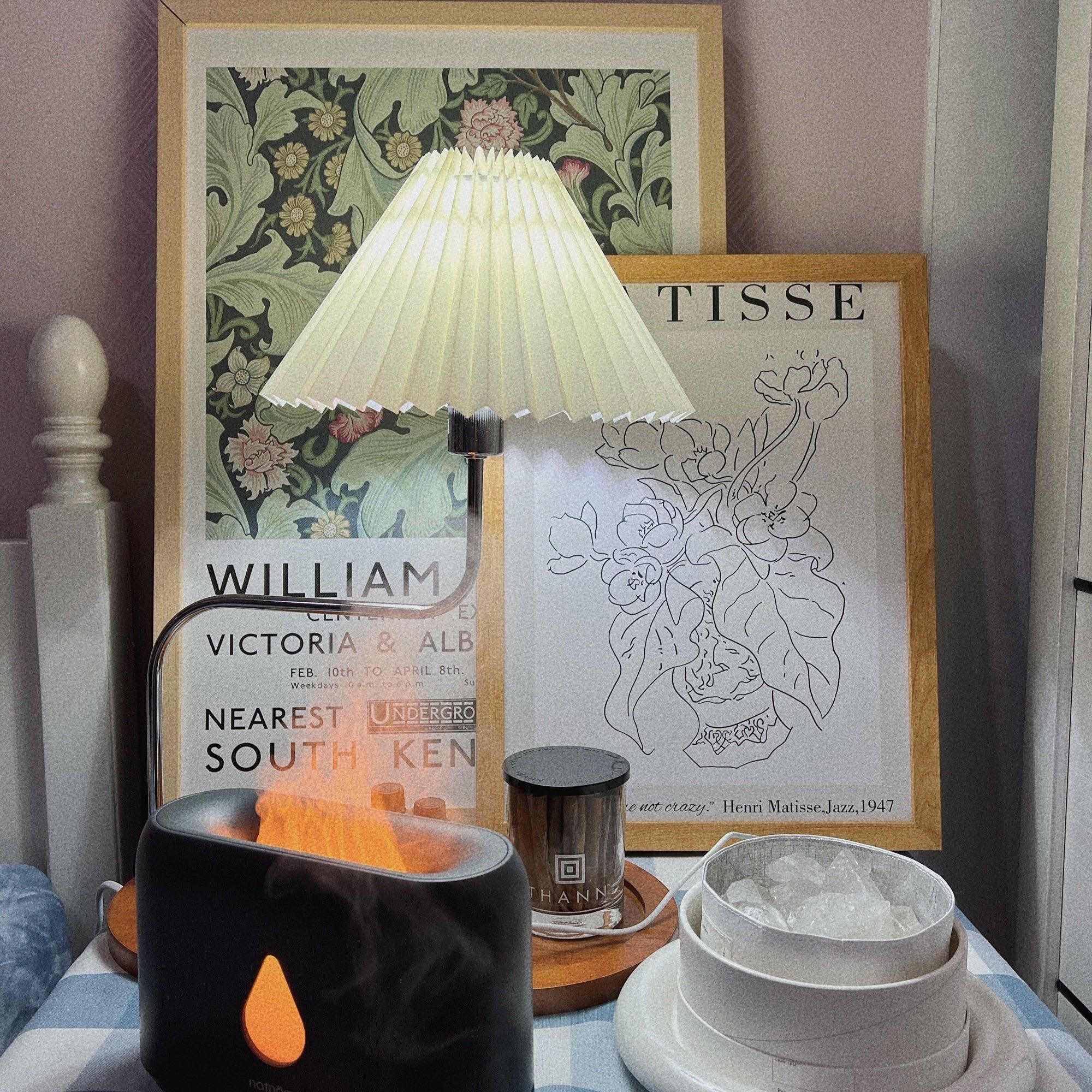 Ornelle Wood Fabric Artistic Table Lamp - Letslighting