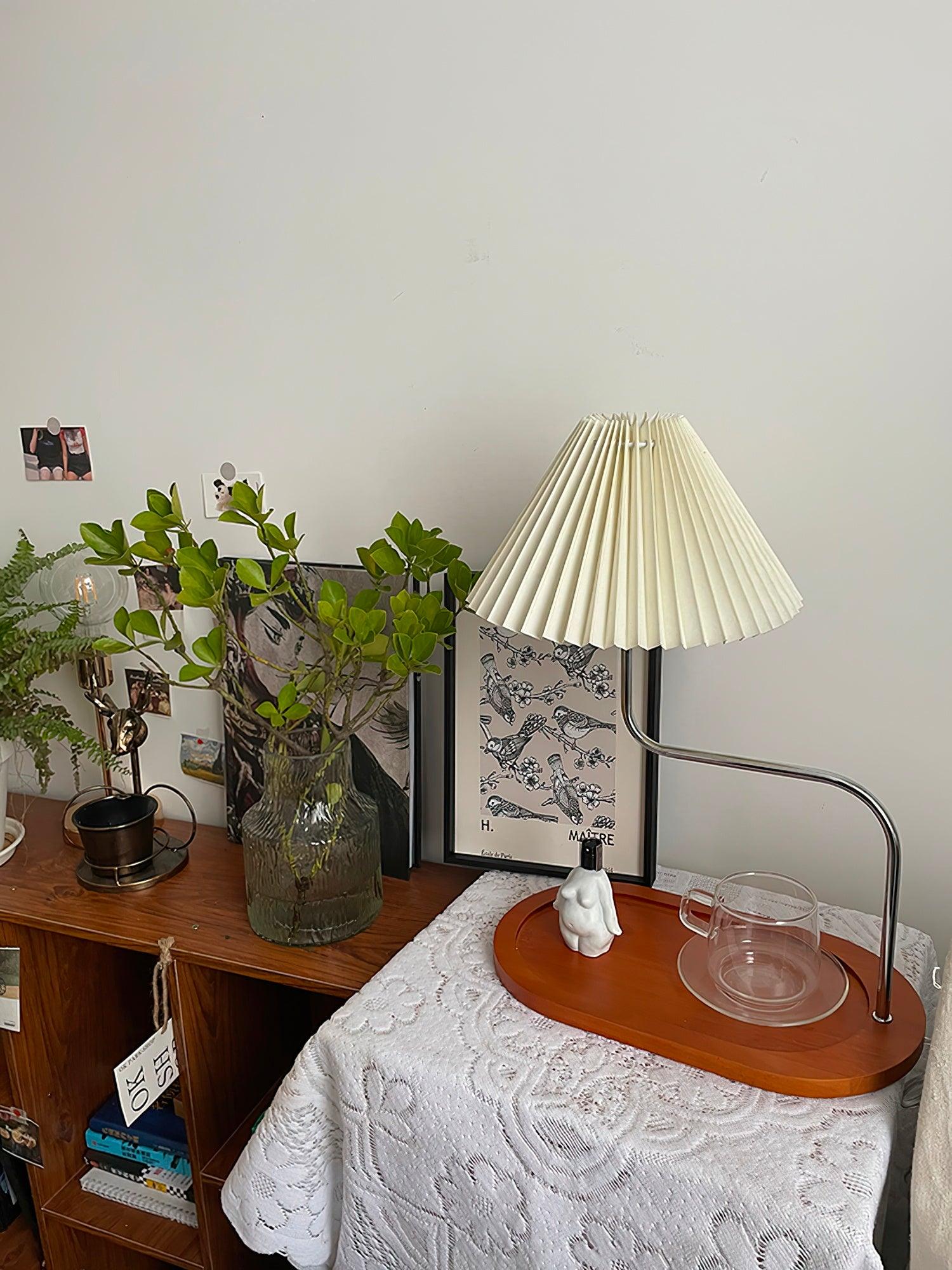 Ornelle Wood Fabric Artistic Table Lamp - Letslighting