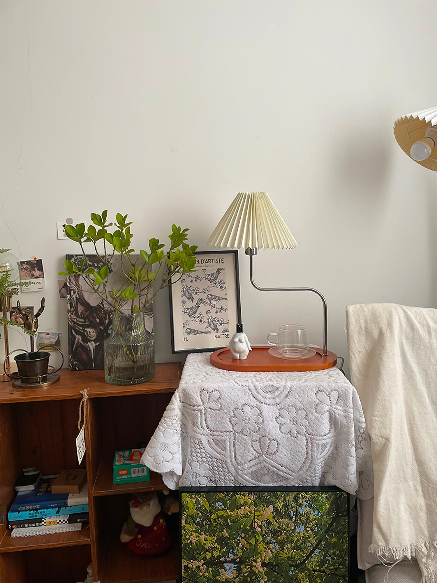 Ornelle Wood Fabric Artistic Table Lamp - Letslighting