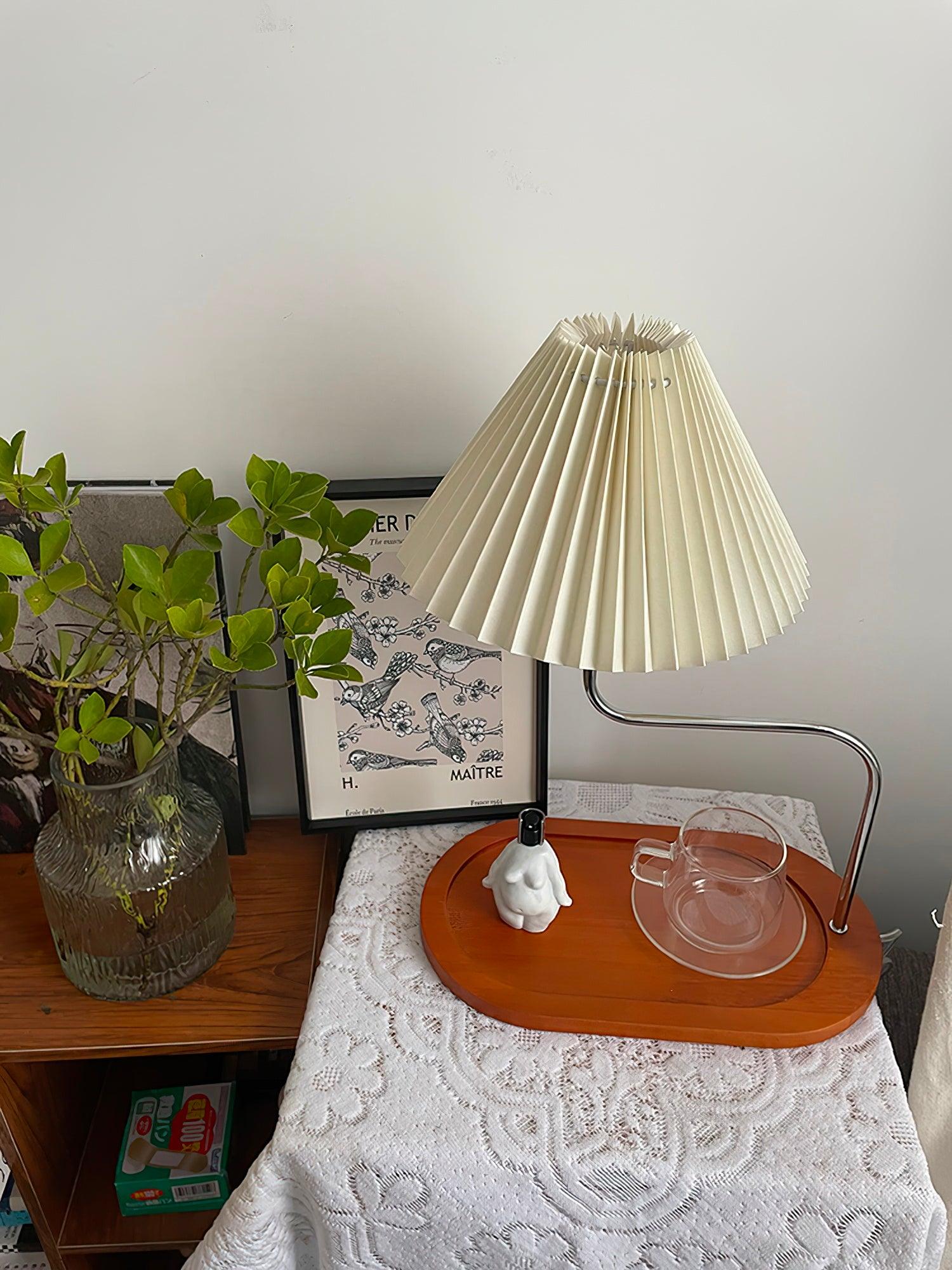 Ornelle Wood Fabric Artistic Table Lamp - Letslighting