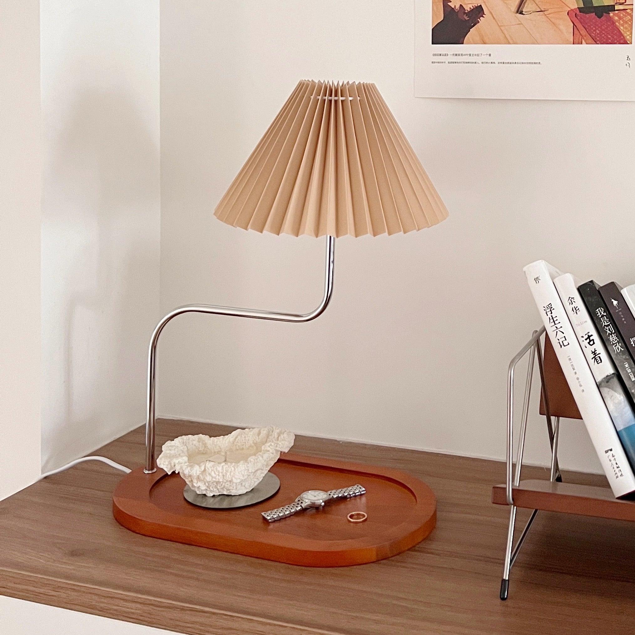 Ornelle Wood Fabric Artistic Table Lamp - Letslighting