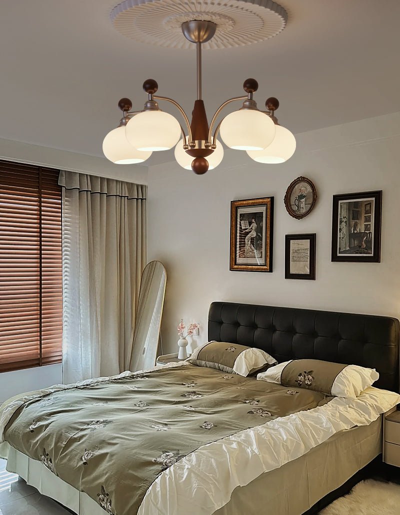 Ivloria Traditional Elegance Orbit Wood Glass Chandelier - Letslighting