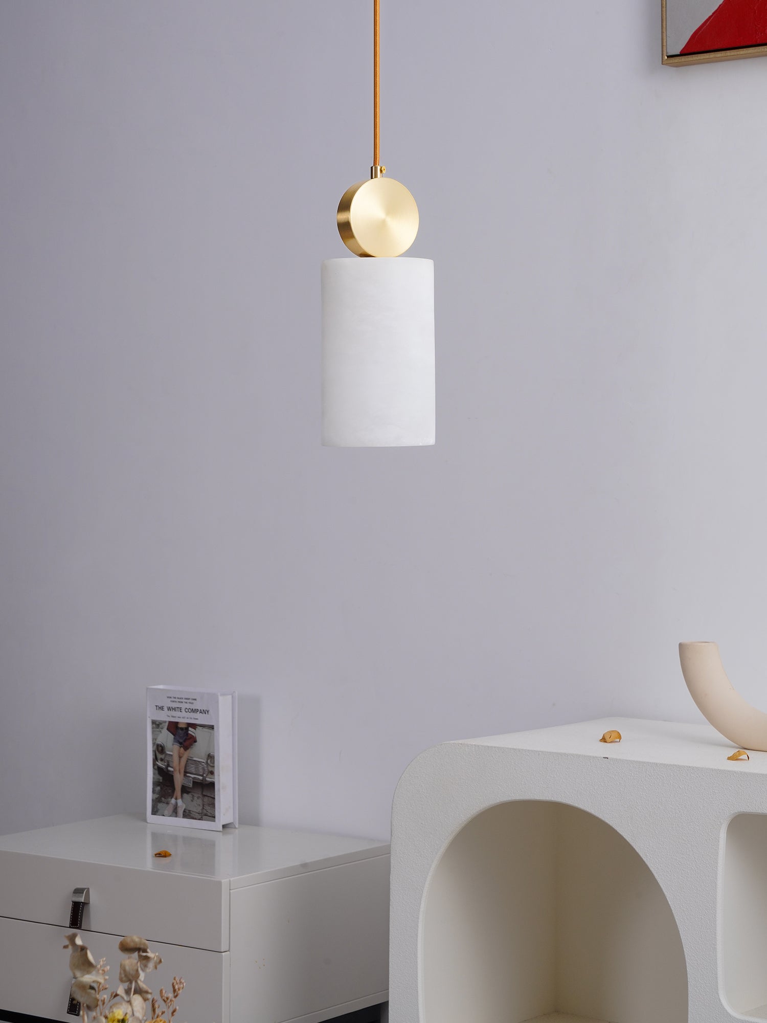Etruscan Pendant Light Alabaster & Brass - Letslighting