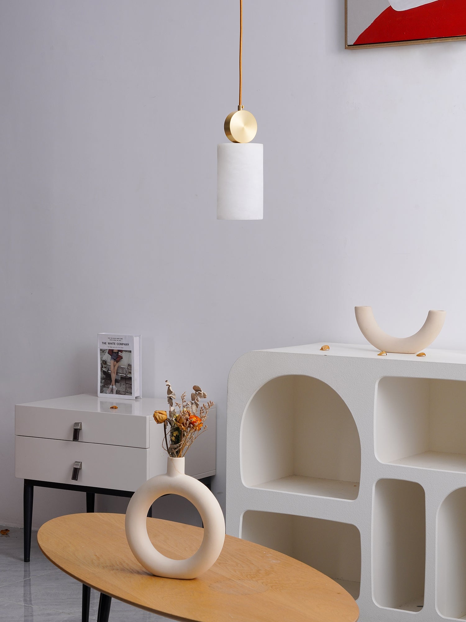 Etruscan Pendant Light Alabaster & Brass - Letslighting