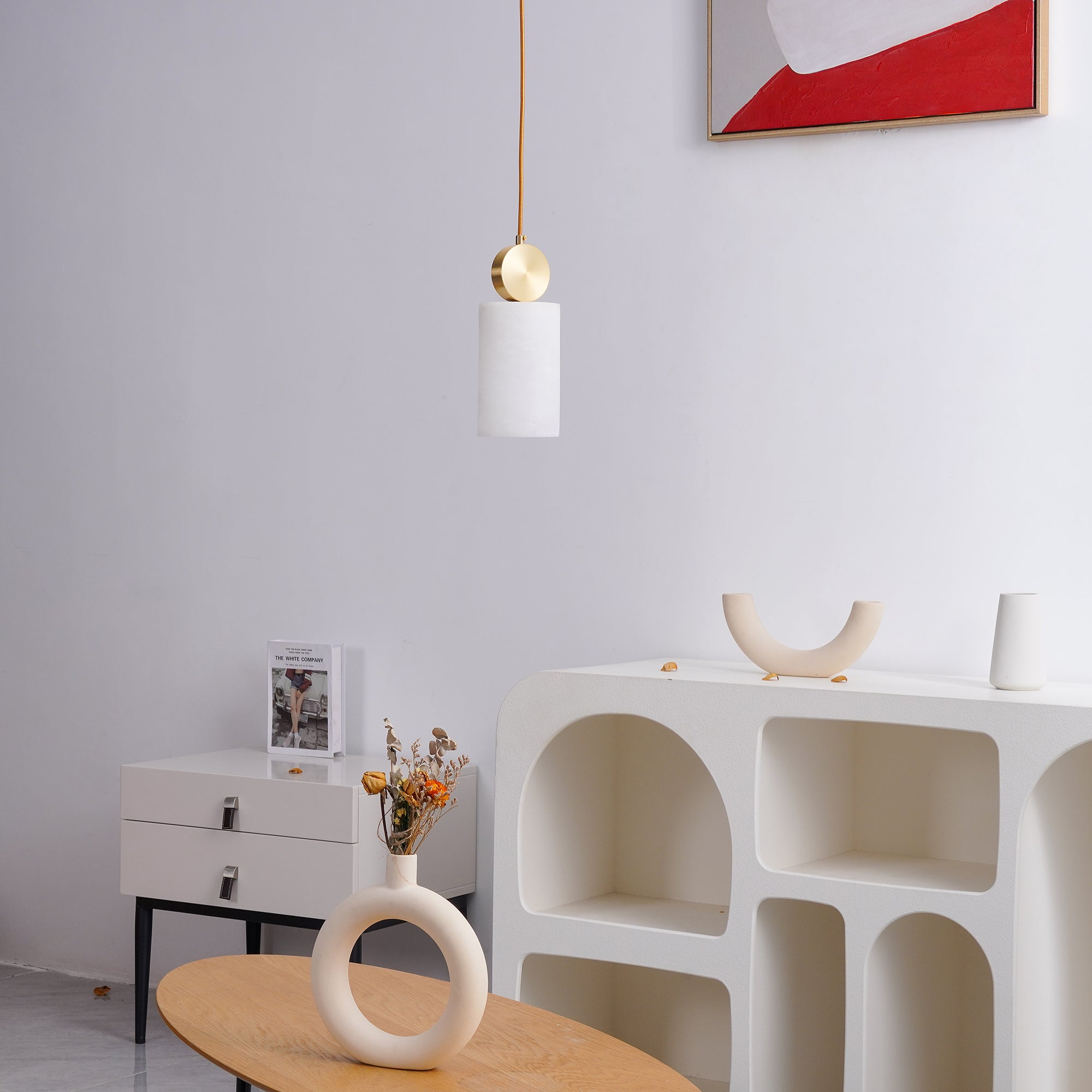Etruscan Pendant Light Alabaster & Brass - Letslighting