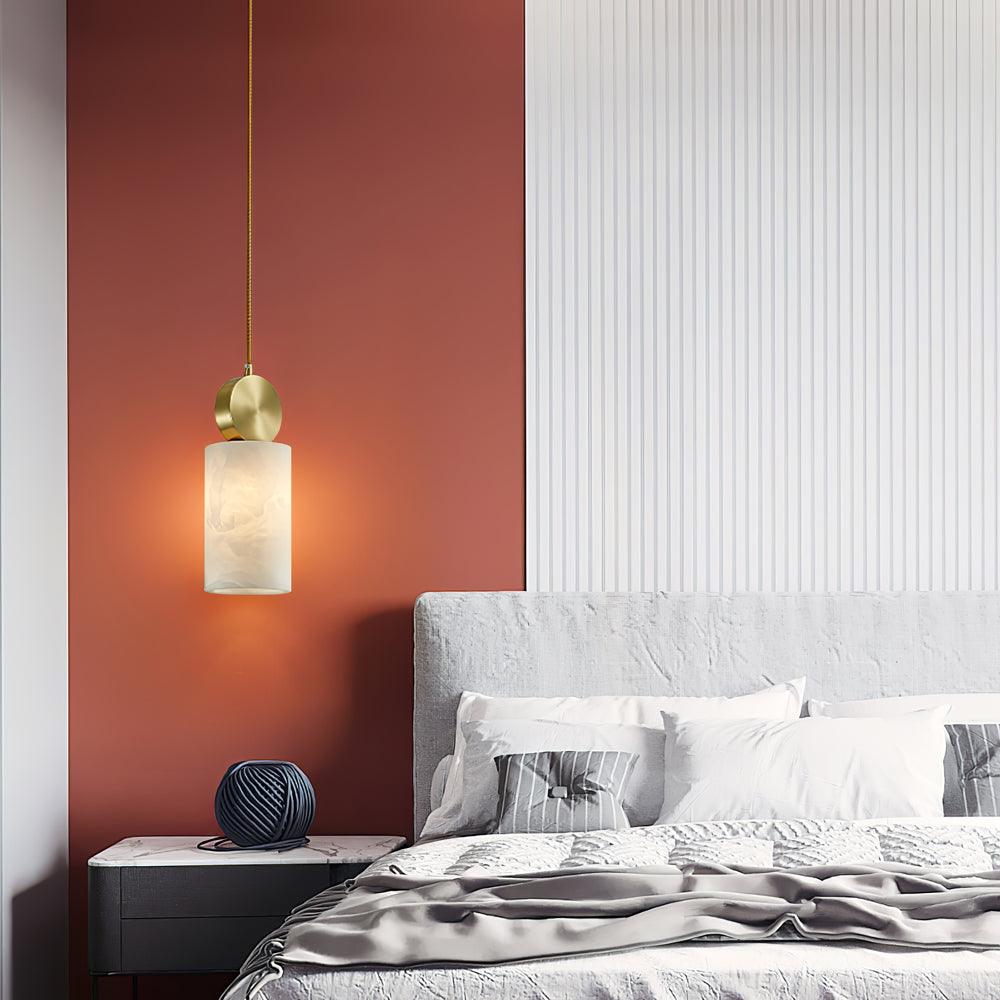 Lyrindis Cylinder Alabaster Pendant Light - Letslighting