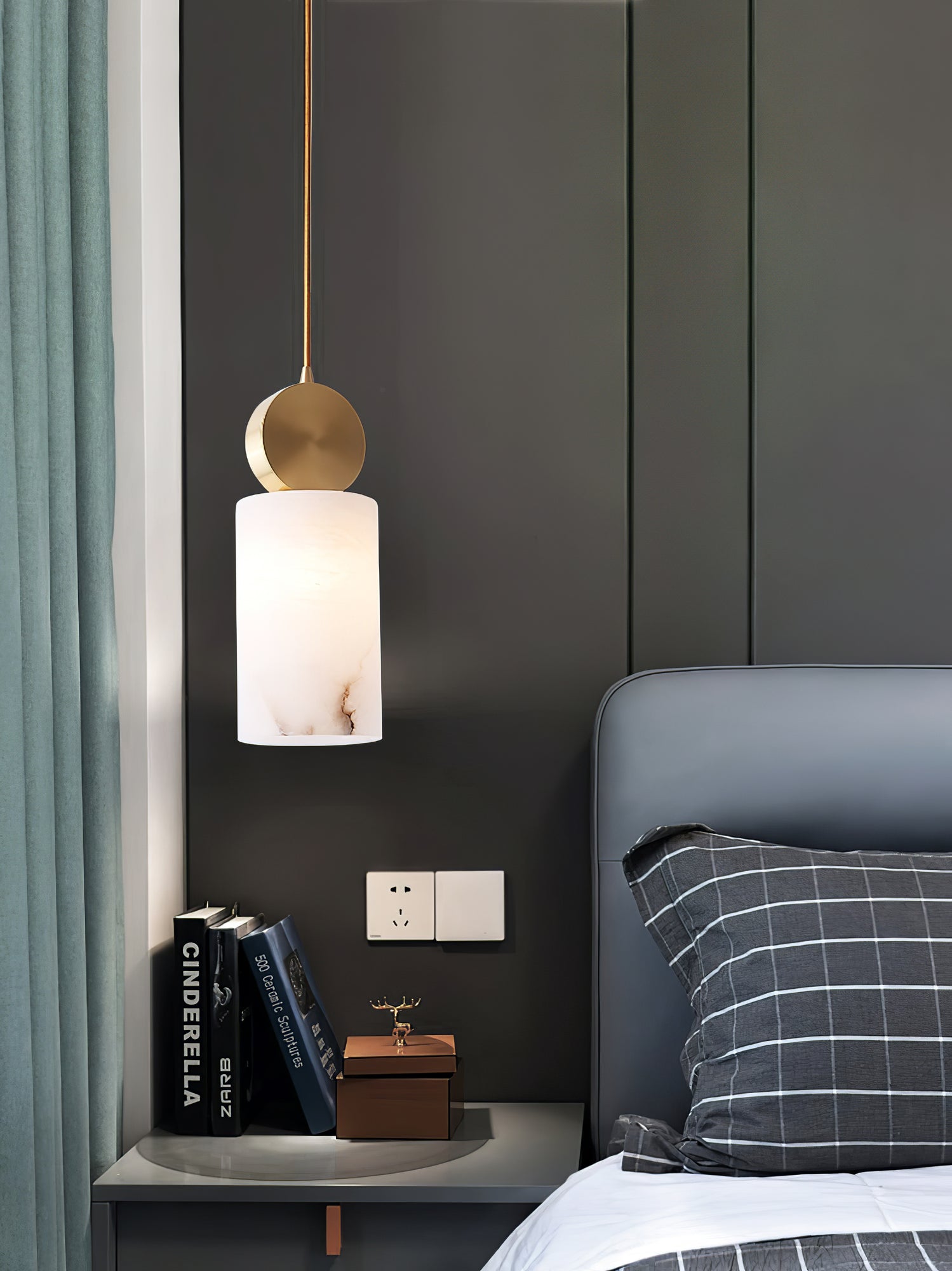 Etruscan Pendant Light Alabaster & Brass - Letslighting