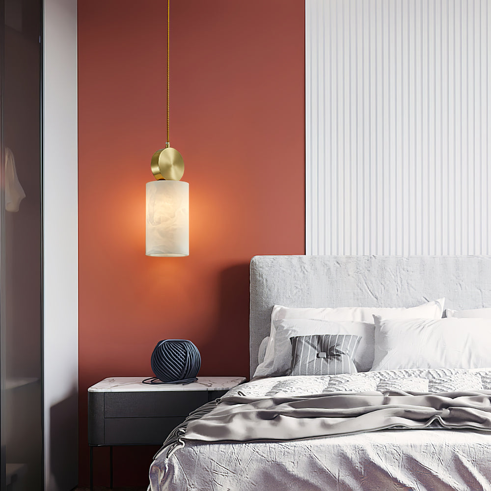 Etruscan Pendant Light Alabaster & Brass - Letslighting