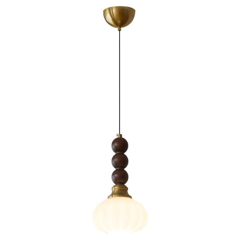 Vothaila Traditional Elegance Vintage Glass Wood Pendant Light - Letslighting