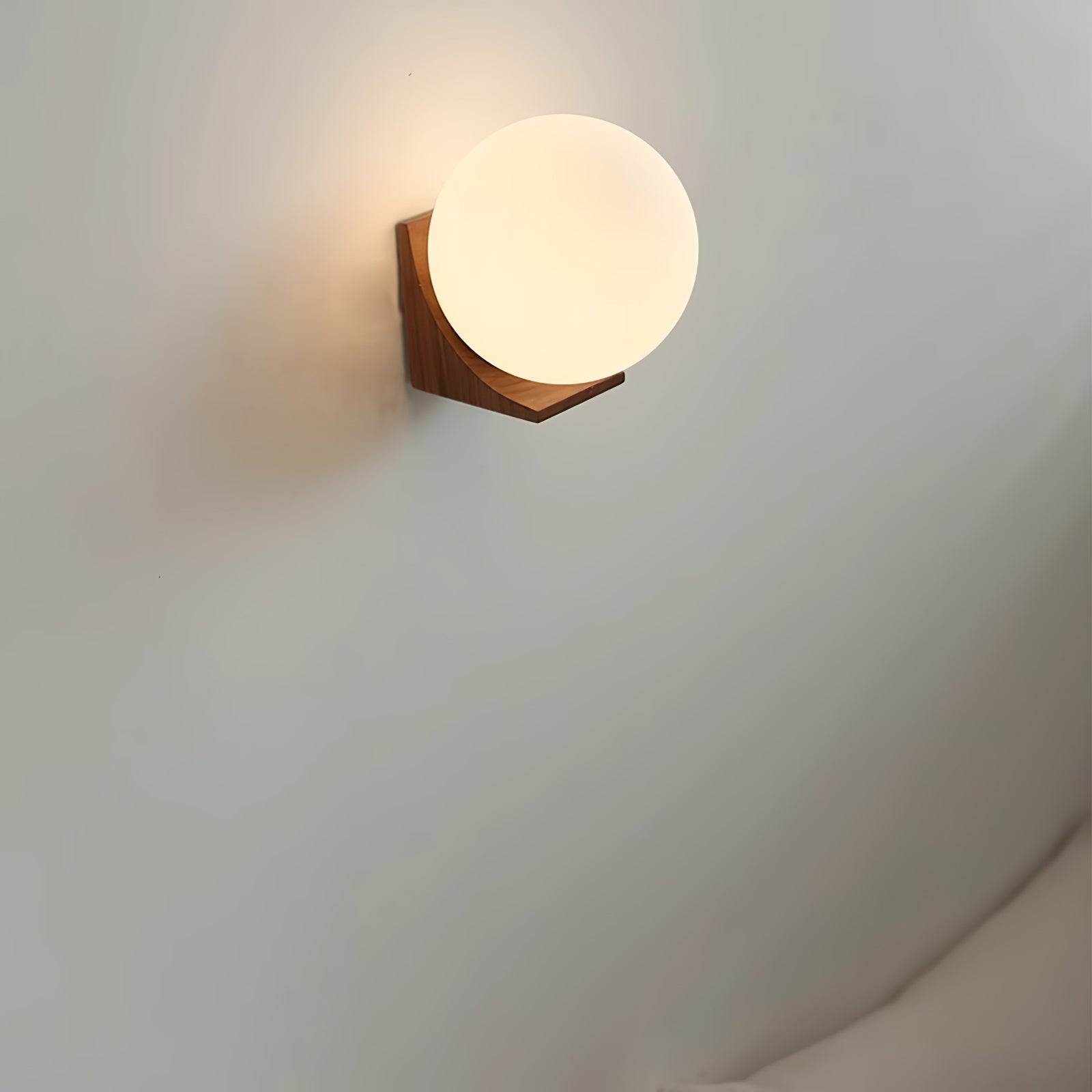 Icarara Modern Minimalist Orb Wood Glass Wall Lamp - Letslighting