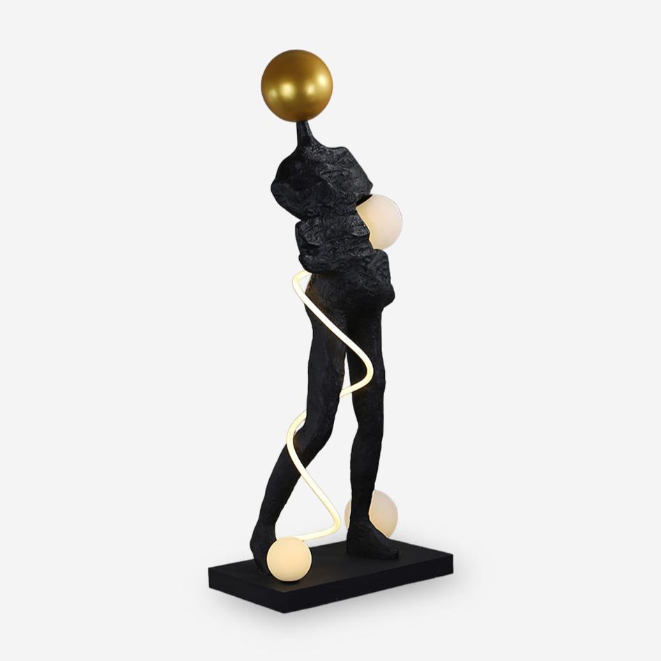 Nycaran Sculptural Black Floor Lamp - Letslighting