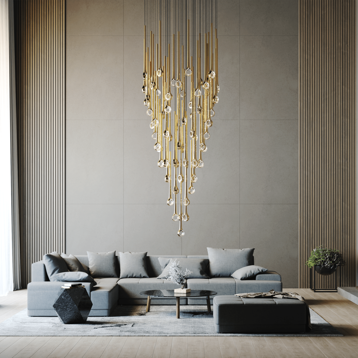 Cicarir Gradient Gold Glass Chandelier - Letslighting