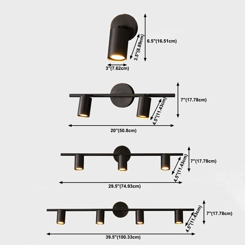 Arisha Modern Cylinder Rotatable Spotlight Wall Lamp Brass - Letslighting