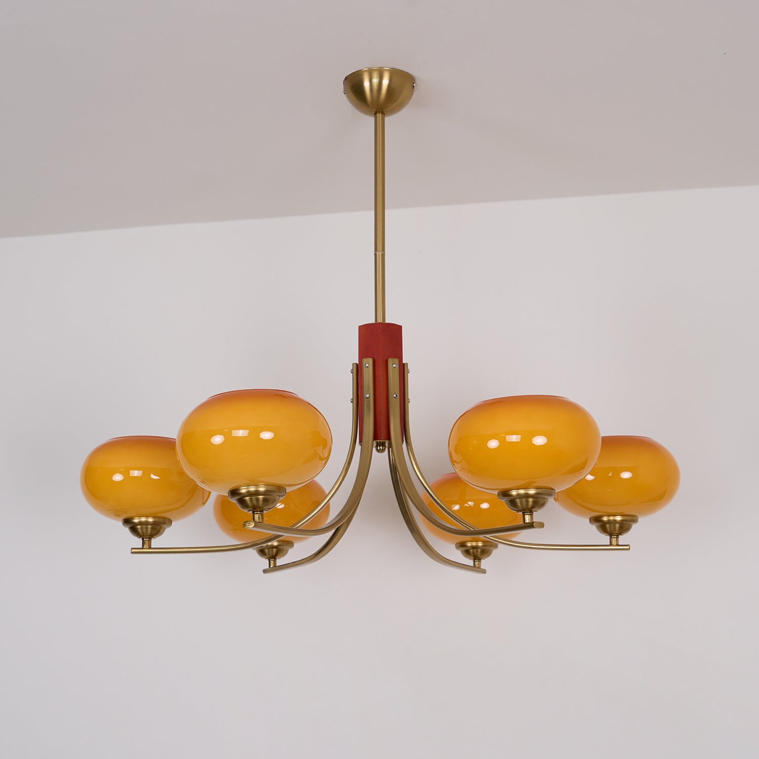 Auralyn 6-Light Amber Glass Globe Chandelier - Letslighting