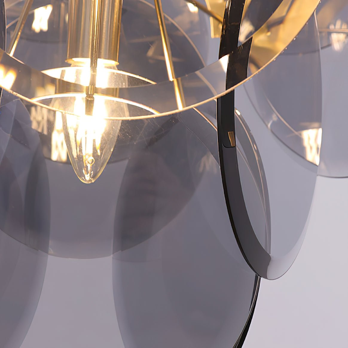 Lustra Chandelier Amber Glass Tiered Circles - Letslighting