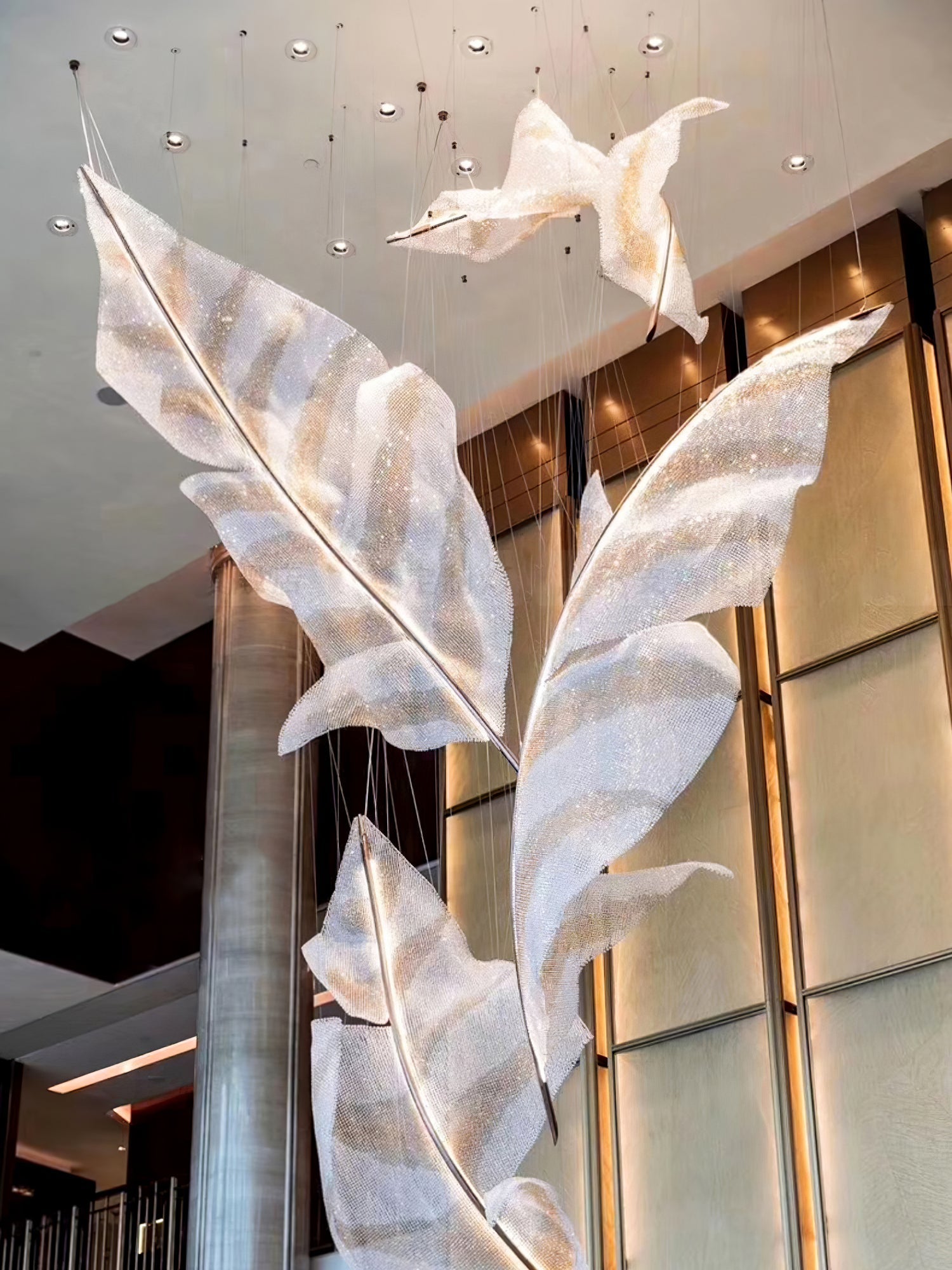 Zeshaen Individual Creativity Falling Leaves Glass Chandelier - Letslighting