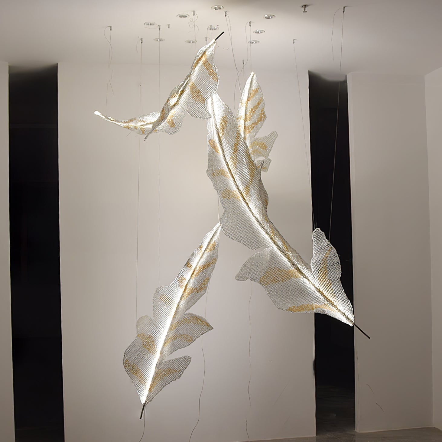 Zeshaen Individual Creativity Falling Leaves Glass Chandelier - Letslighting