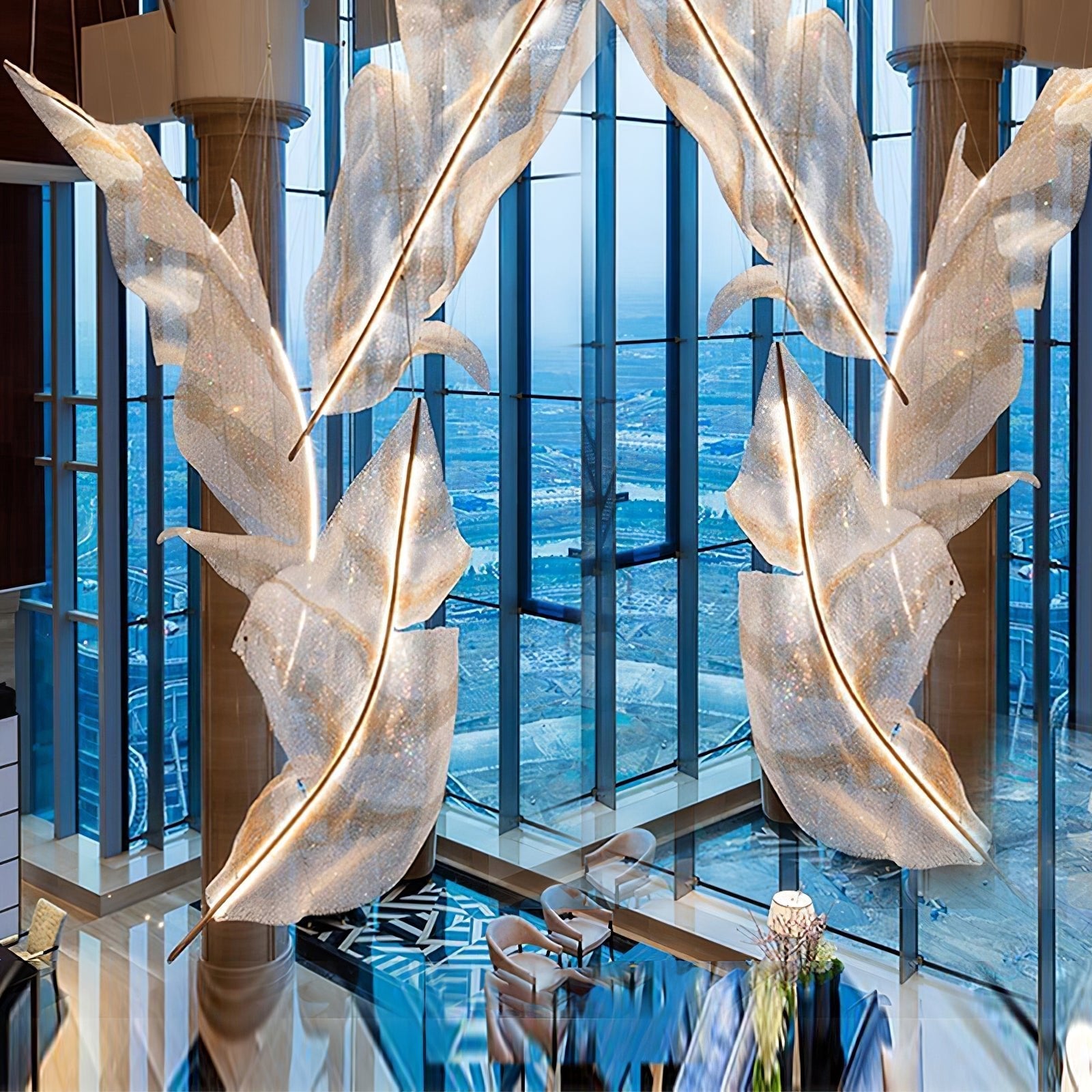 Zeshaen Individual Creativity Falling Leaves Glass Chandelier - Letslighting